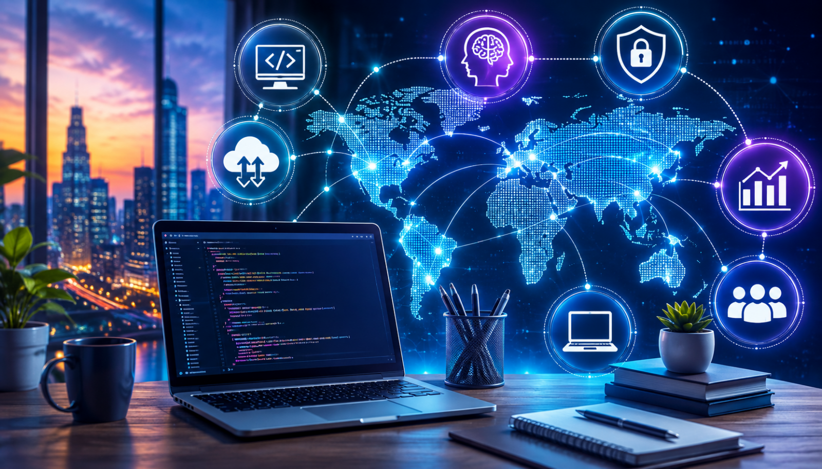 Global Remote Work Tech Workspace