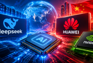 DeepSeek and Huawei AI chip technology competing with Nvidia in the global artificial intelligence hardware race.